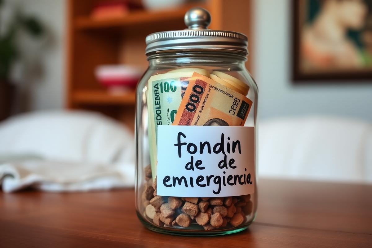 Alcancía junto a una calculadora y billetes de peso mexicano